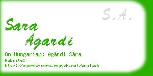 sara agardi business card