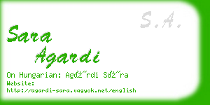 sara agardi business card